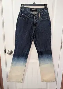 Vintage Deadstock Lazer Jeans Two Tone Bootcut Juniors 5 White/Denim