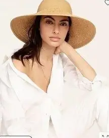 J. CREW Textured Summer Straw Hat in Dusty Dune