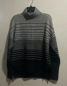 Simply Vera-Vera Wang Pullover Ombre Striped Gradient Mock Turtleneck Sweater