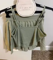 Green tank and skirt set