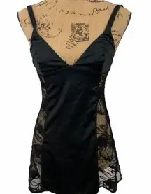 La Perla Black Satin & Lace Lingerie Chemise