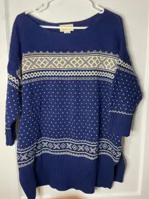 Denim & Supply Ralph Lauren Navy Fair Isle Knit Sweater Oversized XL