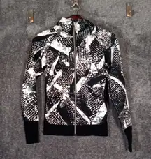Lululemon Scuba Hoodie Black N White Jacket Womens Size 2