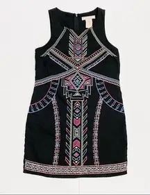 Flying Tomato Black Geometric Tribal Sleeveless Shift Dress