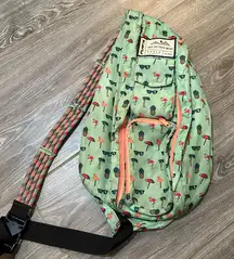 Kavu Rope Pack flamingo Beach Party sling crossbody cord buckle bag purse