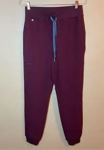 FIGS Medium Technical Collection Zamora Jogger Scrub Pants Burgundy Nurse