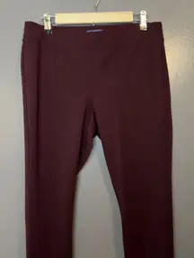 Old Navy Stevie Pants Womens Large Burgundy Ponte Knit Skinny Leg Leggings Ankle