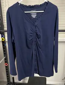 Laura Scott Women's Navy Button Down Shirt