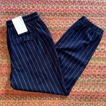 NWT NINE WEST NAVY STRIPED JOGGER TROUSER BUSINESS CASUAL PANTS