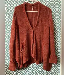 Free people women’s  Cozy orange Rust Sweater,  cotton blend size XS