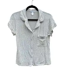 Eberjey Star Printed Short Sleeve Button Lightweight Pajama Top Medium