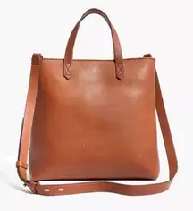 MADEWELL The Zip Top Crossbody Leather Satchel Bag in English Saddle