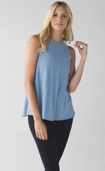Lululemon All Tied Up Tank Top Open Back Heather Blue 4 Small