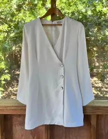 Jason Wu Women's Cream Blazer Mini Dress Long Sleeve Size M