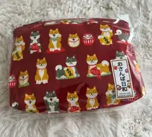 Keepsake 5”x7” Red Shiba Inu Dog Zippered Cosmetic Accessory  Bag NEW