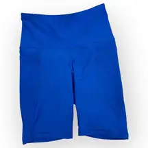 Old Navy Powersoft HR Bike Shorts High Waisted Blue Side Pockets