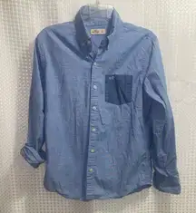 VTG Hollister Women’s Denim Shirt S Button Down Long Sleeve 35” Bust Slim Fit