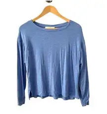 Loft  blue drop shoulder Long Sleeve top