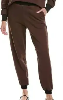NWT WeWoreWhat High Rise Slim Leg Fleece Joggers Elastic Waist Pockets S Brown