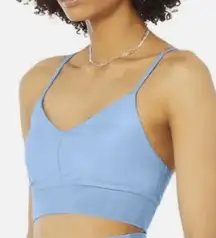 ALO YOGA | BLUE SKIES Lavish Longline Scoop-Neck Bralette SPORTS BRA SIZE SMALL