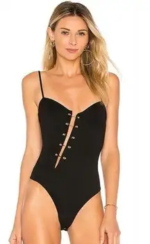 h:ours Mari Bodysuit in Black