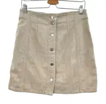 & Other‎ Stories Skirt Button Front Mini Linen Blend Natural Beige Size US 8
