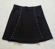 Black Skater Skirt with Silver Studs