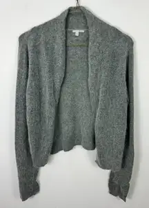 Halogen Bolero Cardigan M Gray Angora Blend Soft Girl Cozy Minimalist Layering