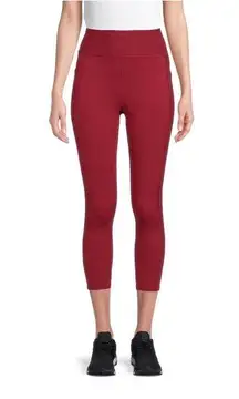 Athletic Works Womens Performance Capri Size Medium 8-10 High Waist Burgundy New