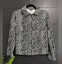 IRE Cheetah Print Full Zip Fuzzy Sweater Sweatshirt Jacket Women’s Sz M EUC