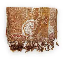 Pashmina Scarf Brown Tones Rectangle Wrap Shawl Evening Wear New Without‎ Tags