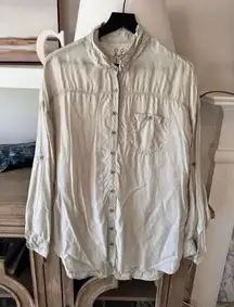 Johnny Was Pete & Greta Green Button Down Shirt Size Small
