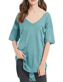 Free People  Ronnie Basic T-Shirt in Green, Size Medium New w/Tag