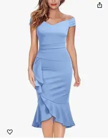 NWT Light Blue Cocktail Wedding Guest Dress