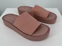 Seychelles Catamaran Blush Platform Sandals size 9 Slip On Fabric Solid