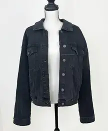 NWOT Black Button Up Denim Jacket Shacket