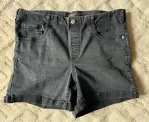 Women’s black cuffed medium jean shorts 