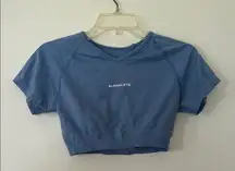 Alphalete light Blue Fitted Crop T-Shirt