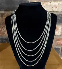 Money 5 Strand two tone silver and gold tone necklace