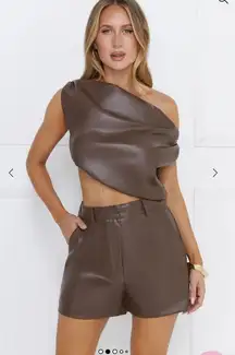 HELLO MOLLY CHAMPAGNE AT MIDNIGHT FAUX LEATHER SET BROWN