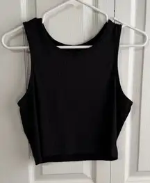 SHEIN black ribbed cropped tank top size medium
