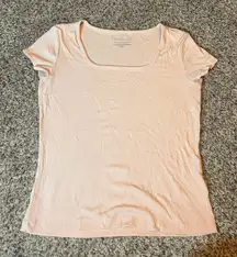 Rachel Zoe‎ Layering Essentials Top Ribbed Square Neck Pink Women's M