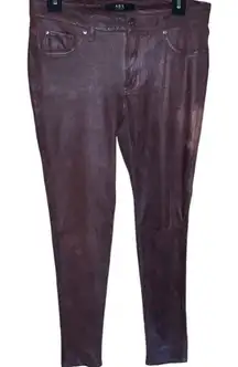 A.B.S. By Allen Schwartz brown faux leather jeggings women's size 27