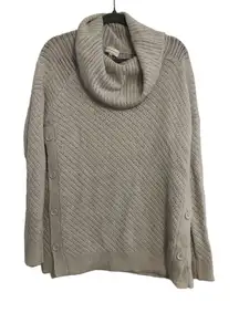 Lucky Brand Cowl Neck Knit Sweater Button Sides Women's Size Medium‎