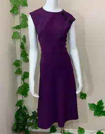 Tahari Purple Vintage Style Tea Dress 1940s