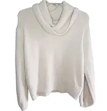 Ruby Moon Chunky Cowl Neck Cream Fuzzy Sweater Size S