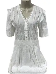 COACH 1941 NWT Lace Mini Dress Broderie Anglaise in Cream Designer Cotton NWT