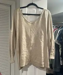 She + Sky Light weight beige sweater