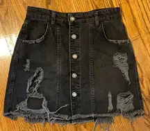 Black Denim Skirt