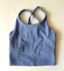 Old navy active power soft athletic top cross straps built in bra blue xs
